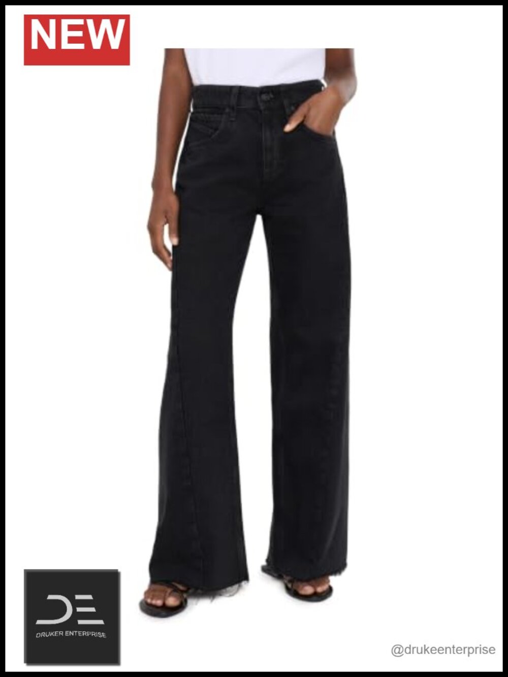 Wide Leg Denim Jeans Mid Rise Rigid Cotton Flared Vintage Style Women's